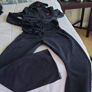 People's Liberation Black 2 Piece Sweat Set with drawstring waist XS